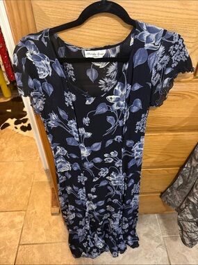 Alexander Brown Blue Floral Maxi Dress